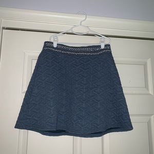 blue circle skirt with waist embellishments